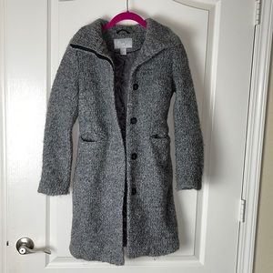 H&M Grey Wool Blend Button Up Peacoat in Size 2